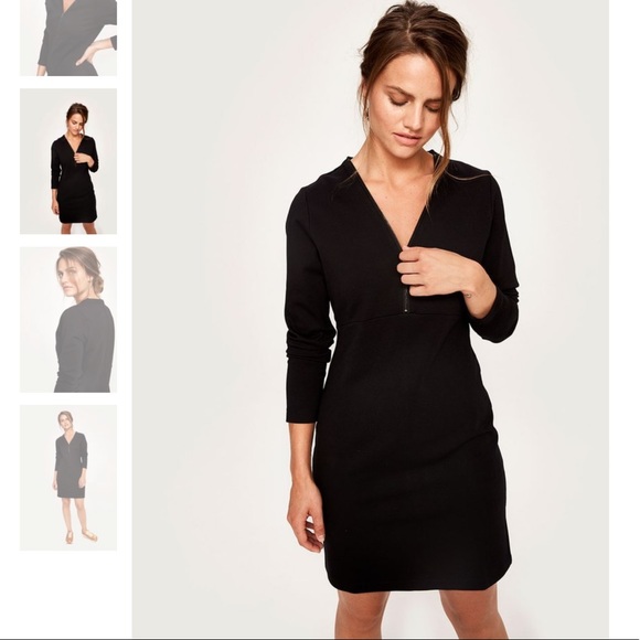 Lole Dresses & Skirts - LOLE BABE DRESS IN BLACK 3/4 SLEEVE ZIPPER